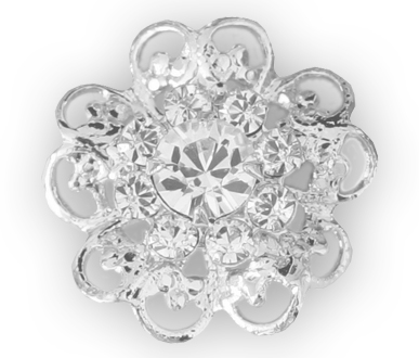 (image for) 62000 18mm Crystal Silver Plated Filigree Pack Qty 2